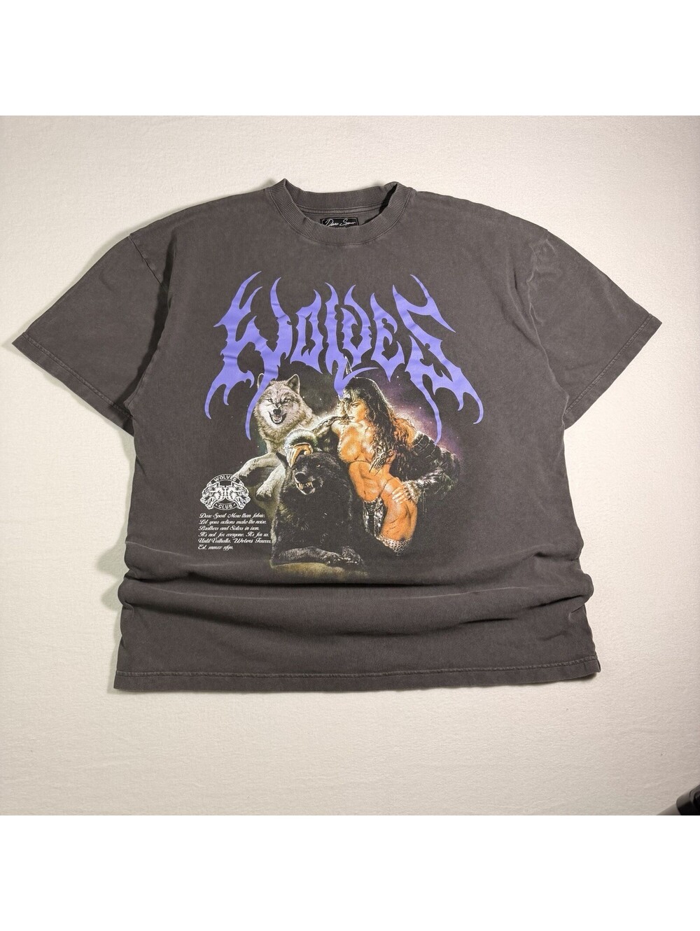 Darc Sport Wolves Club T Shirt Gray Wolf Oversized Men L